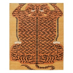 Tapis de style classique en peau de tigre de Rug 
Kilim avec pictogramme orange et marron