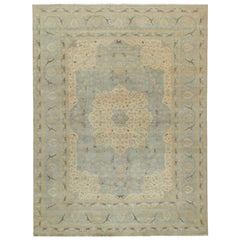 Rug & Kilim's Classic Tabriz style rug in Blue & Beige Floral Patterns