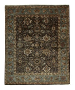 Klassischer Teppich im Tabriz-Stil von Teppich & Kelim mit braunen, blauen und goldenen Blumenmustern