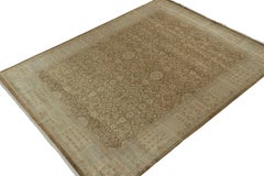 Rug & Kilim’s Persian Tabriz Rug in Beige-Brown With Floral Patterns