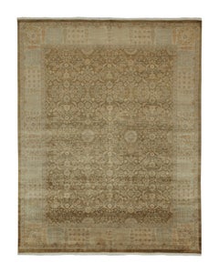 Rug & Kilim’s Classic Tabriz Style Rug in Green, Beige and Brown Floral Patterns