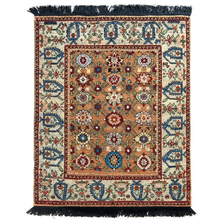 Rug and Kilim’s Classic Transitional Style Rug in Beige Brown Floral ...