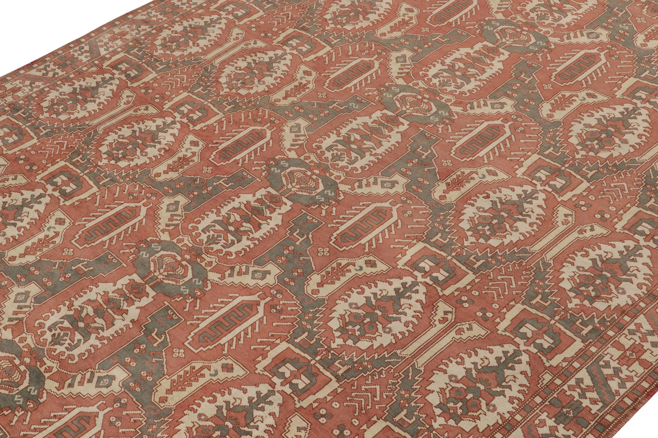 Rug & Kilim's Classic Tribal Style Teppich in Ziegelrot mit geometrischen Mustern (Türkisch) im Angebot