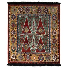Rug & Kilim’s Classic Tribal Style Rug in Red and Gold Geometric Pattern
