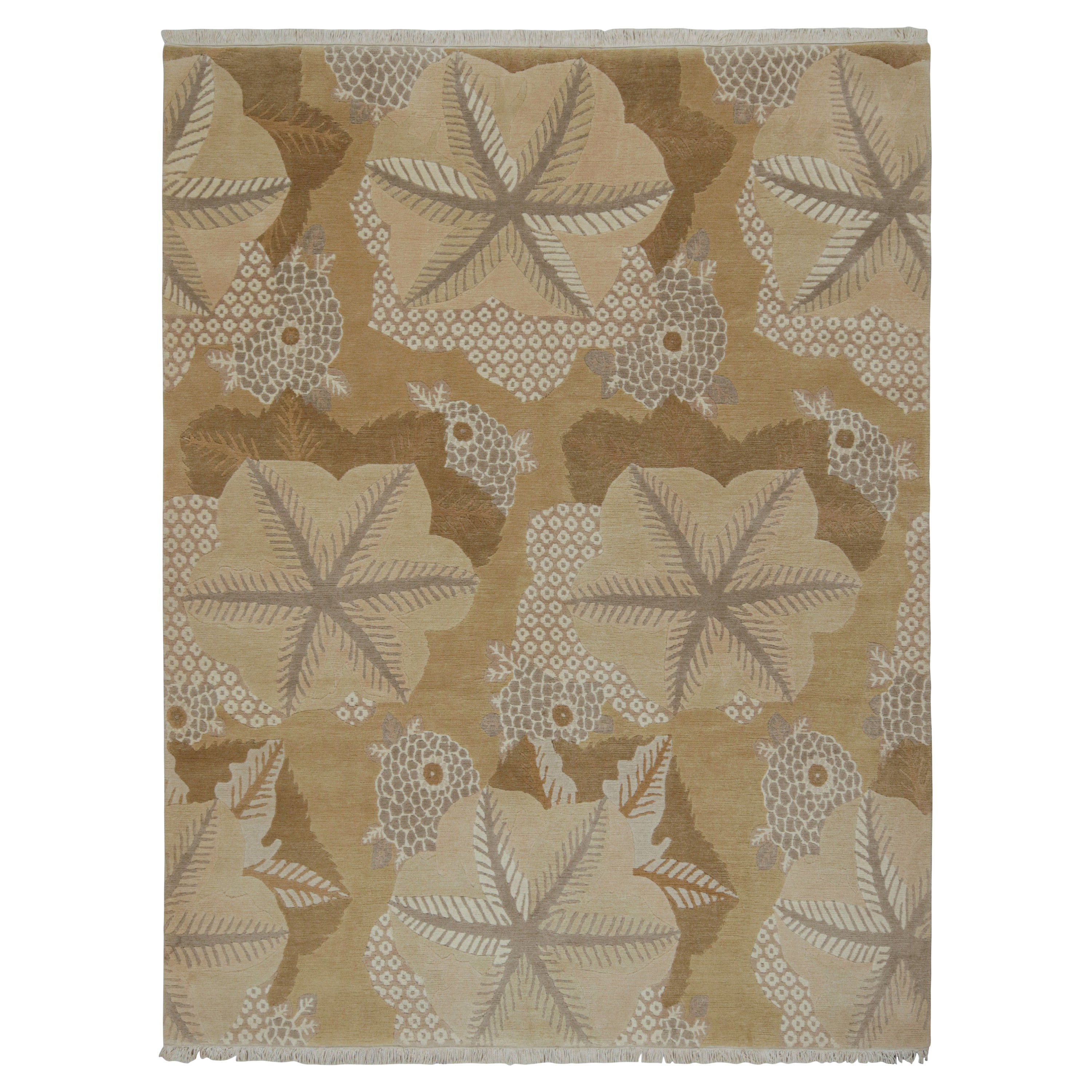 Alfombra de diseño moderno "Clouds" de Rug & Kilim en beige-marrón con medallones florales