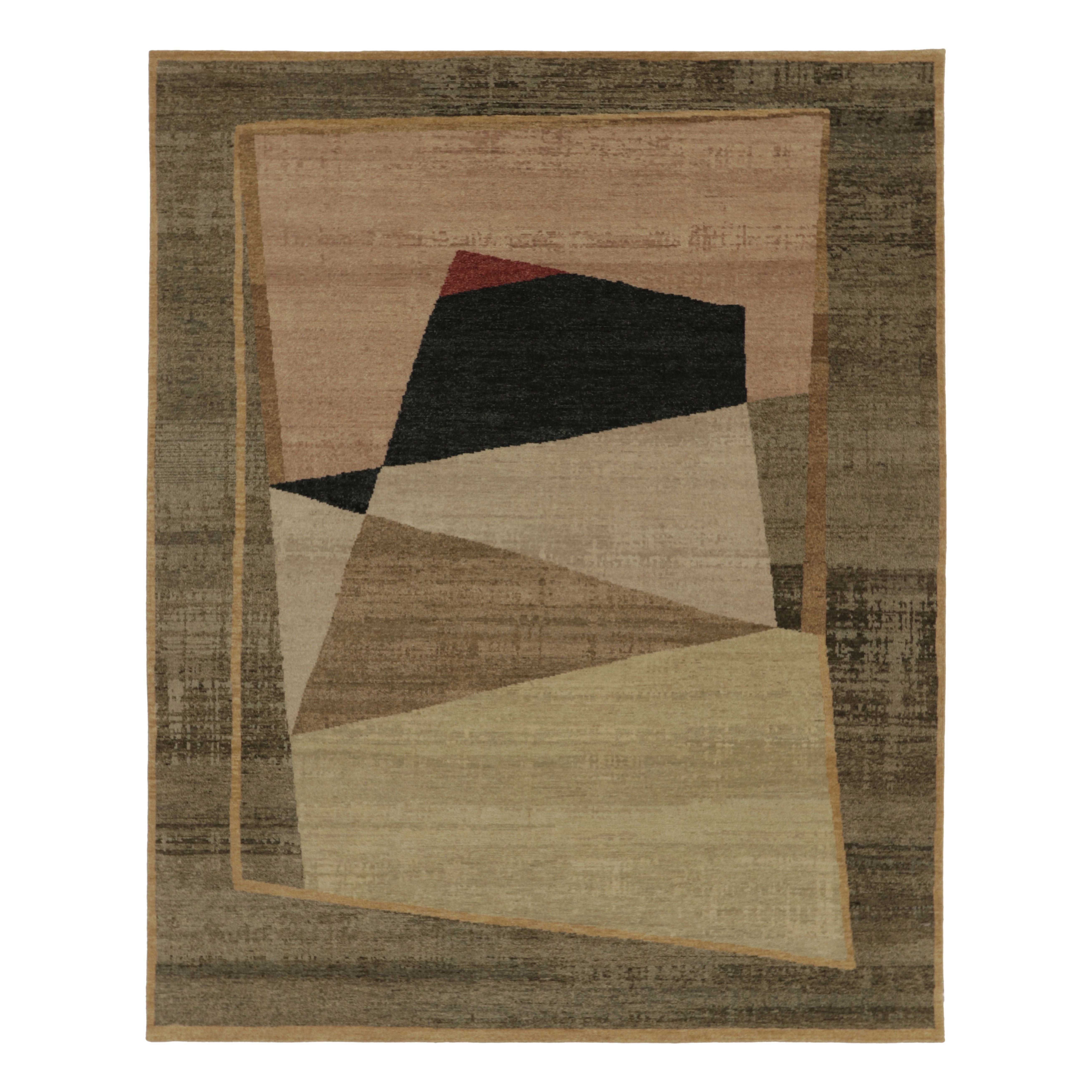 Rug
Kilim
s Contemporary Abstract Rug in Beige-Brown and Dusty Pink Tones