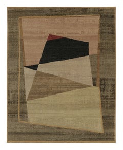 Rug
Kilim
s Contemporary Abstract Rug in Beige-Brown and Dusty Pink Tones