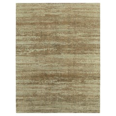 Rug & Kilim - Tappeto astratto contemporaneo in beige-marrone con sottotono verde
