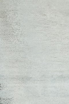 Rug & Kilim’s Contemporary Abstract Rug in Blue, Cream and Black with Striae