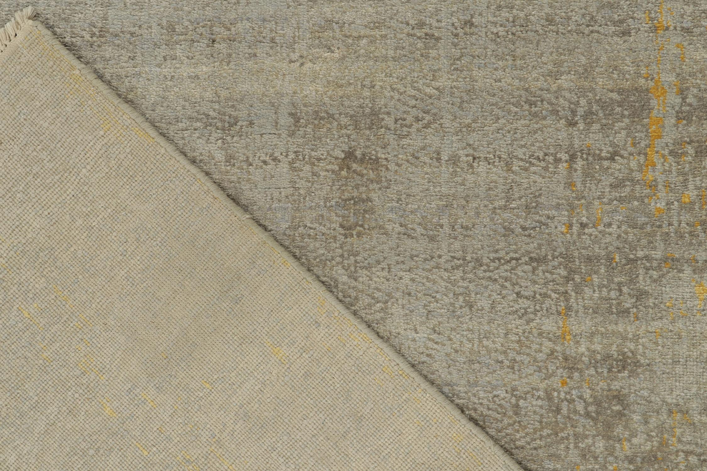 Zeitgenössischer abstrakter Teppich von Teppich &amp; Kilims in Blau, Silber-Grau und Gold im Zustand „Neu“ im Angebot in Long Island City, NY