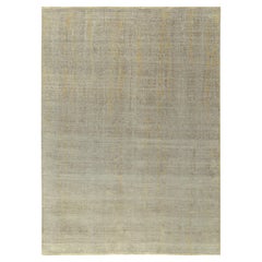 Rug & Kilim’s Contemporary Abstract Rug in Blue, Silver-Gray and Gold