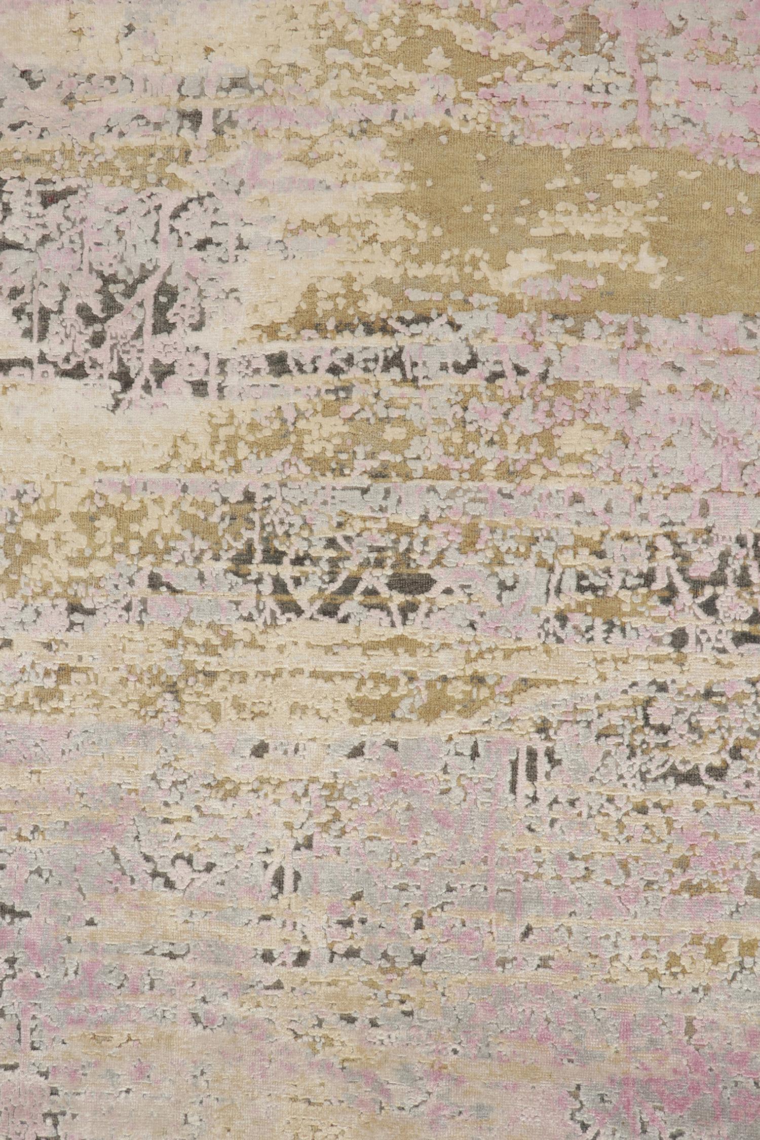 Rug & Kilim’s Contemporary Abstract Rug in Pink and Beige-Brown In New Condition For Sale In Long Island City, NY