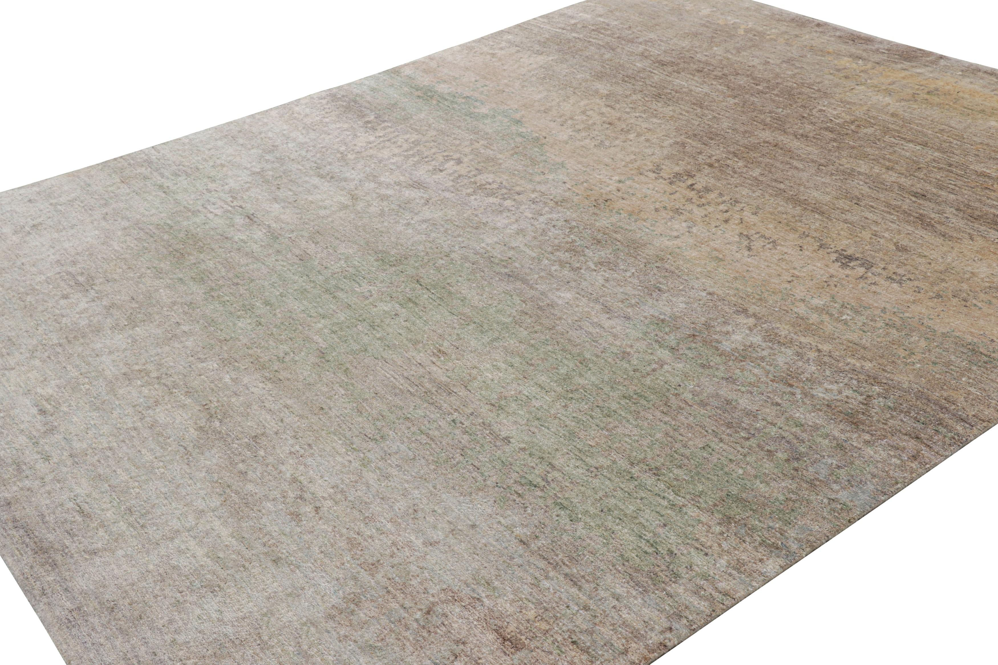 Annodato a mano Rug & Kilim: Tappeto astratto contemporaneo con motivi pittorici policromatici in vendita