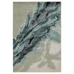 Rug & Kilim's Contemporary Abstract Rug in Taupe mit Teal-Muster