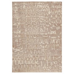 Rug & Kilim’s Contemporary Abstract Rug with Beige-Brown Geometric Patterns