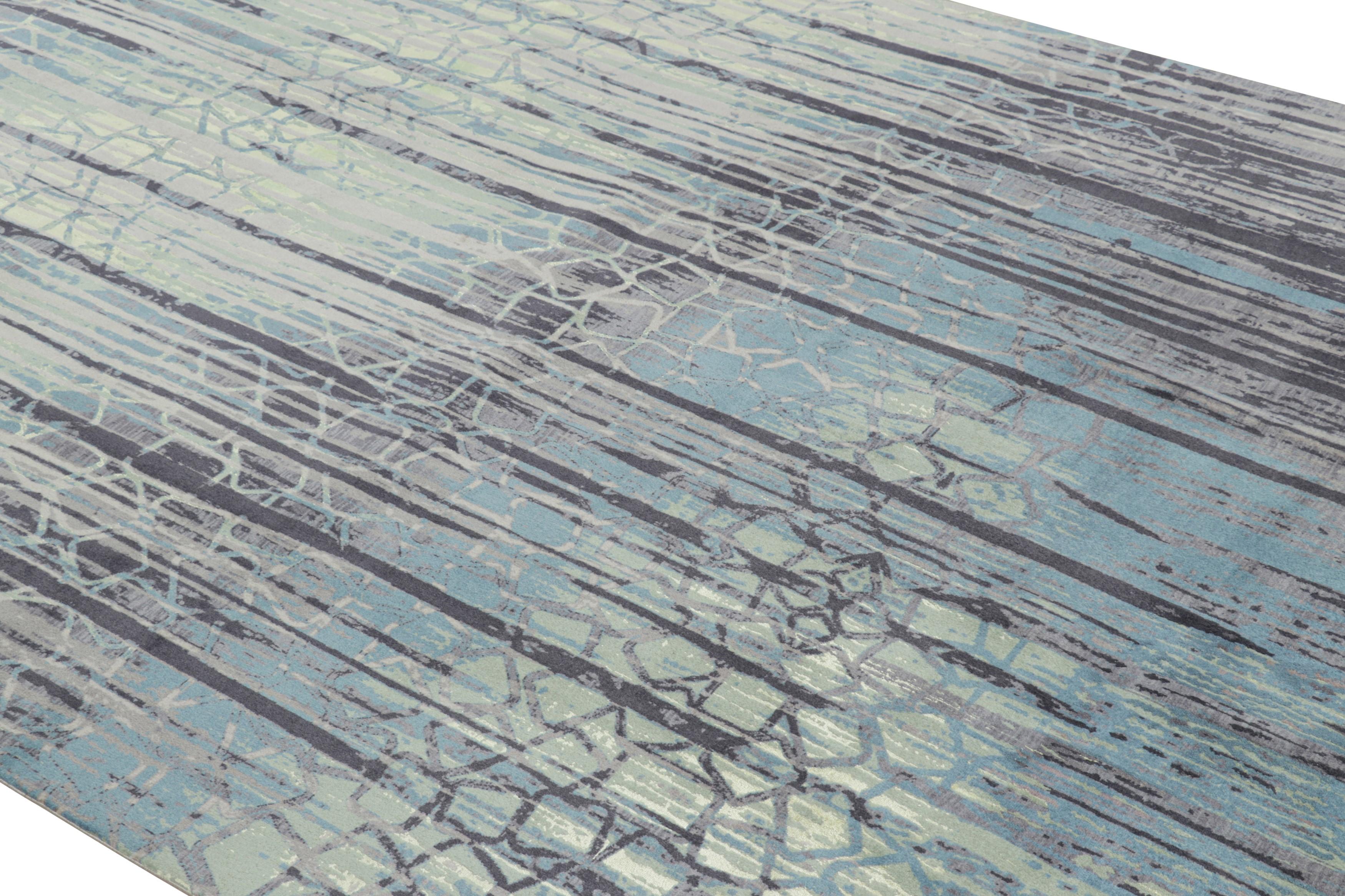 This hand-knotted wool 7x10 rug represents a bold new line of Rug & Kilim’s Modern Collection—a series of contemporary rugs by one of the most talented ateliers and designers in the craft, in one of the most luxurious new qualities and high knot