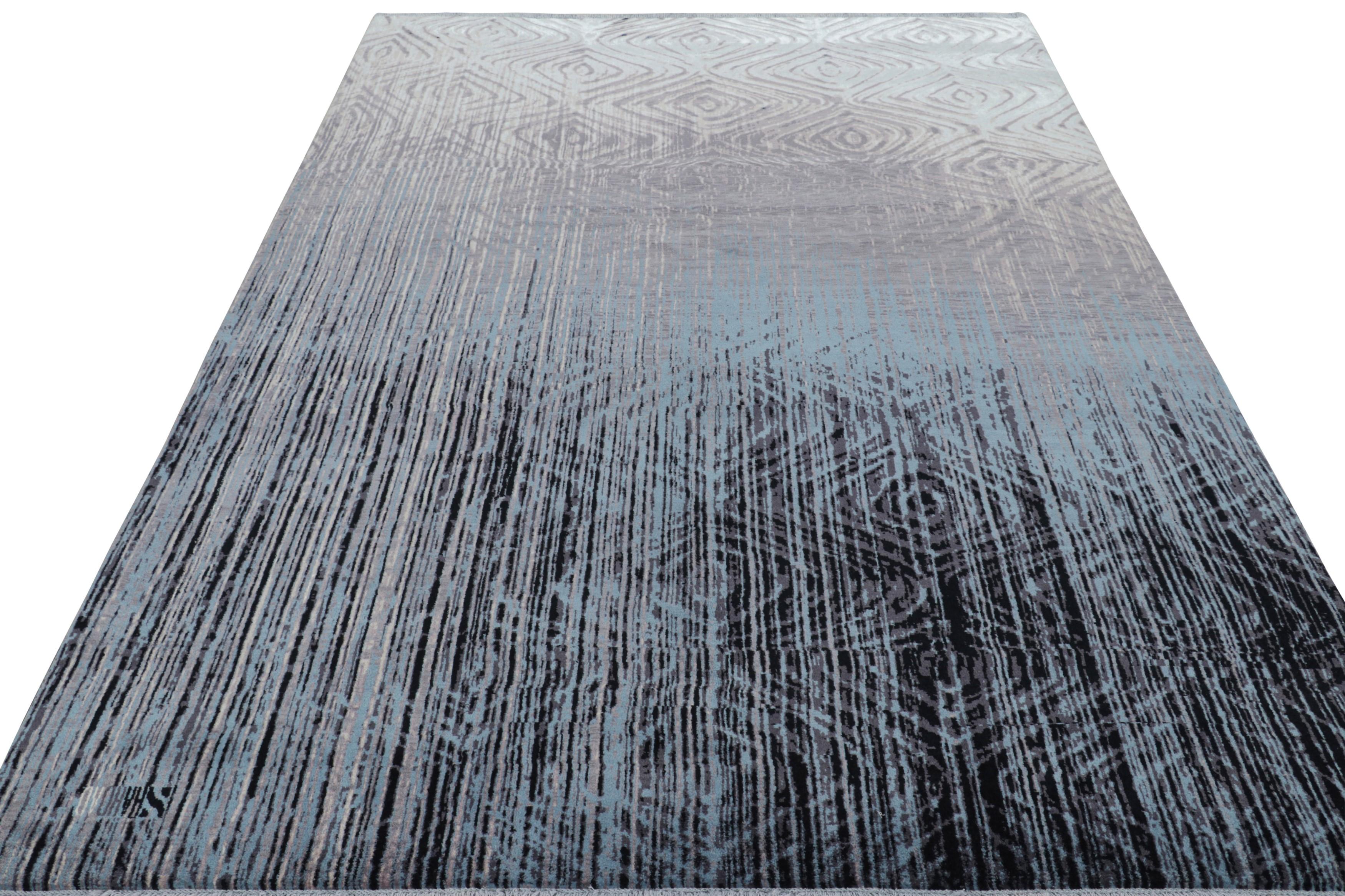 Rug & Kilim's Contemporary Abstract Rug mit geometrischen Mustern Hailstorm (Indisch) im Angebot