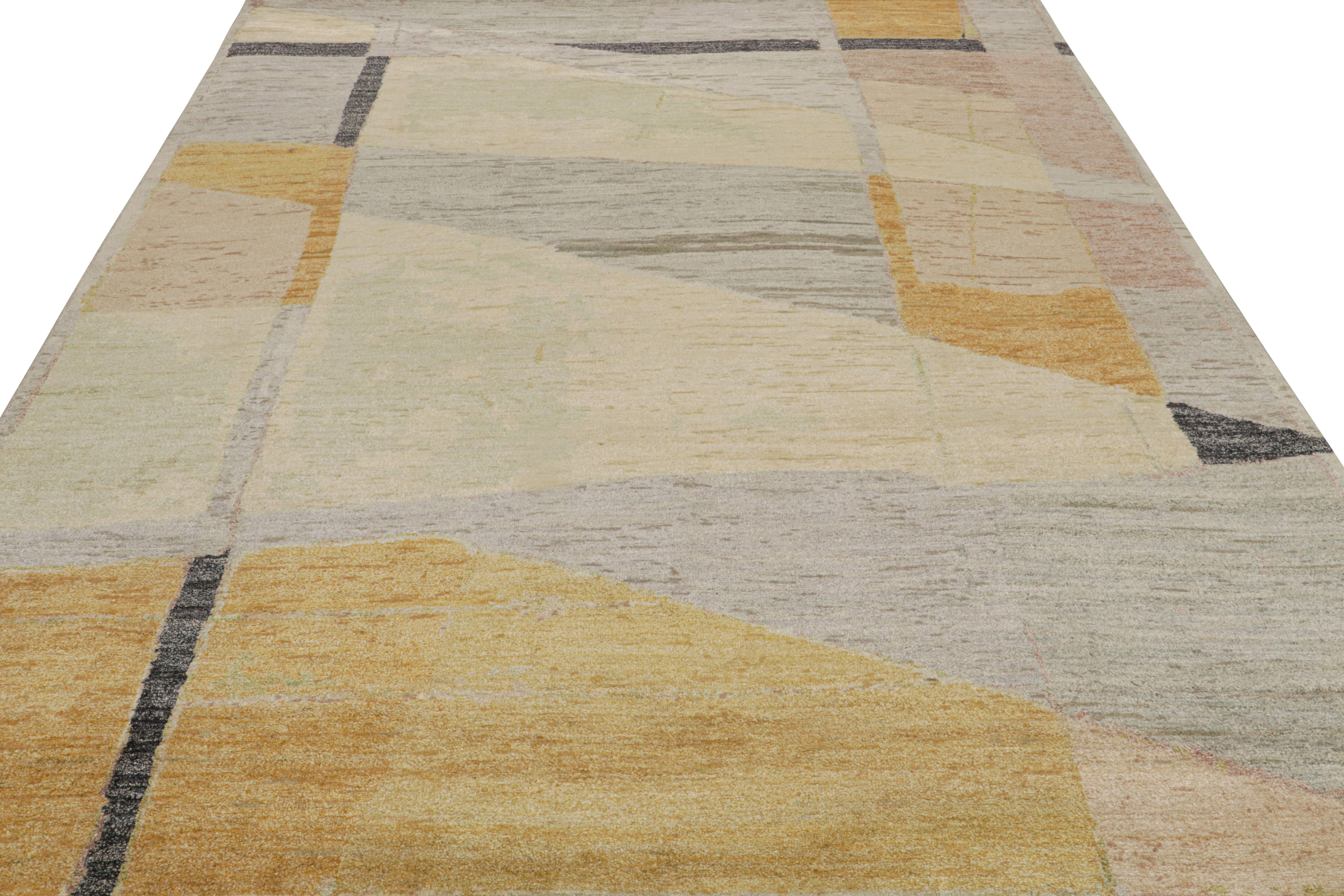 Modern Rug & Kilim’s Contemporary Abstract Rug With Multicolor Geometric Patterns For Sale