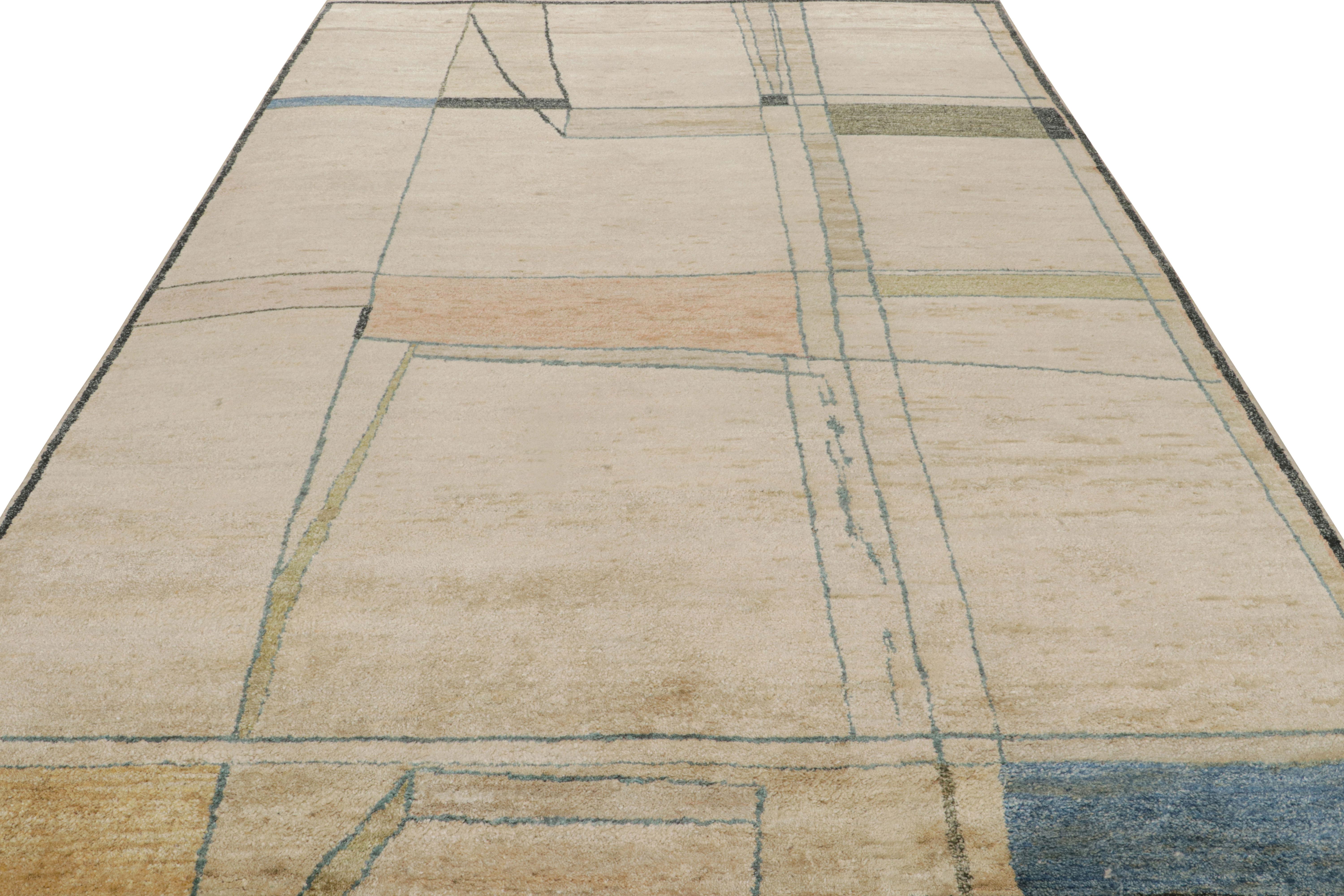 Moderno Rug & Kilim: Tappeto astratto contemporaneo con motivi geometrici minimalisti in vendita