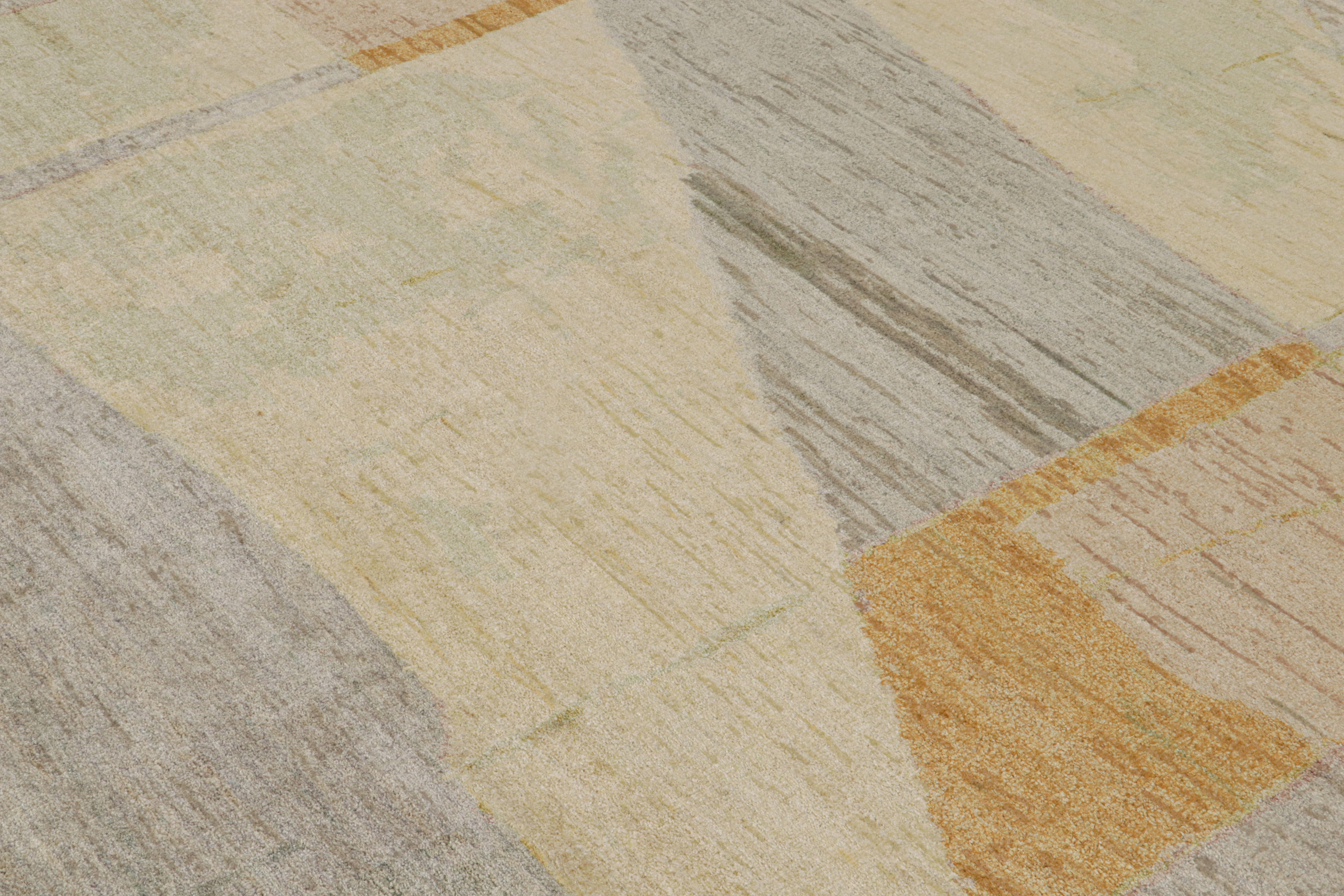 Indiano Rug & Kilim - Tappeto astratto contemporaneo con motivi geometrici multicolore in vendita