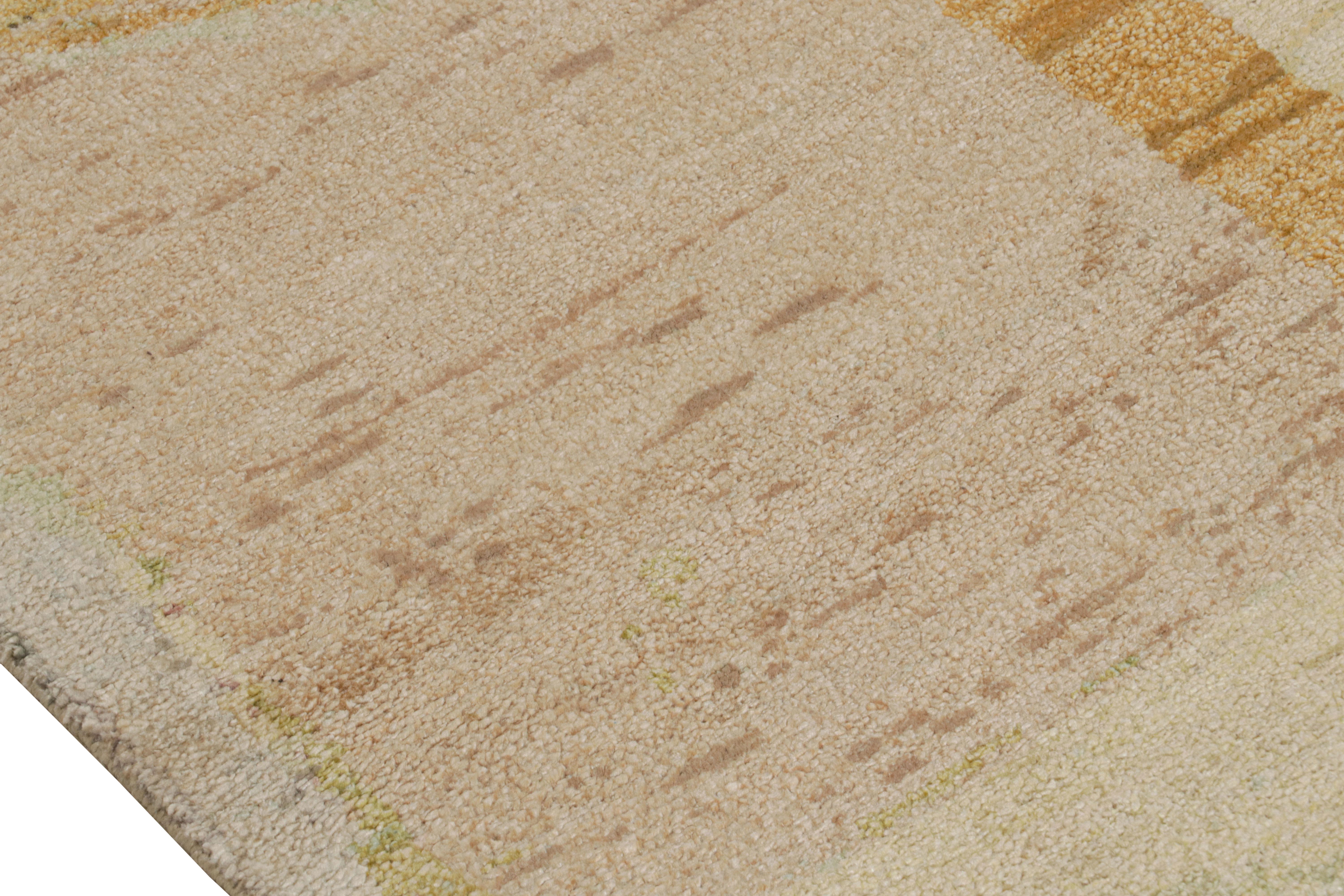 Annodato a mano Rug & Kilim - Tappeto astratto contemporaneo con motivi geometrici multicolore in vendita