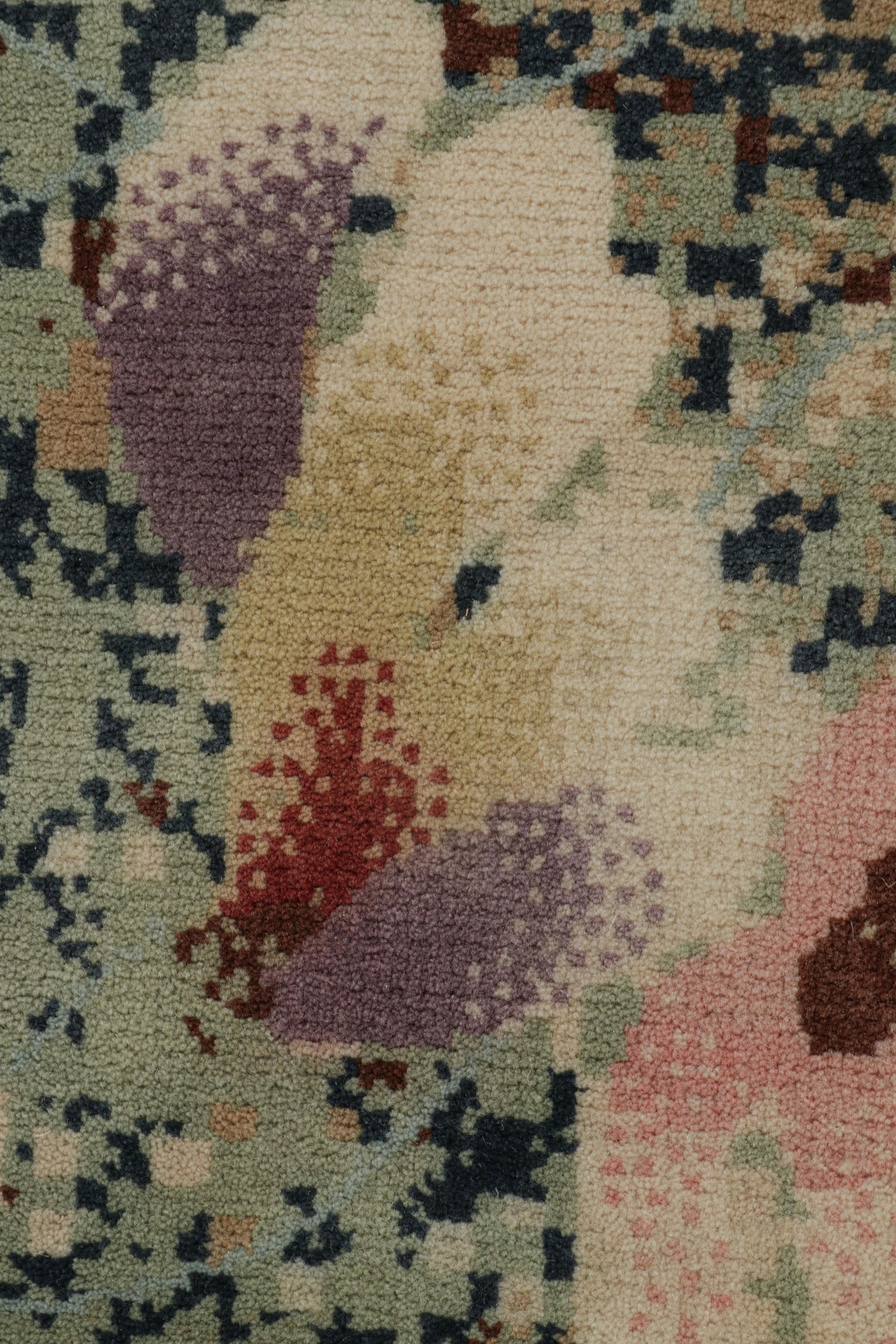 Rug & Kilim’s Contemporary Abstract Rug With Polychromatic Floral Patterns In New Condition For Sale In Long Island City, NY