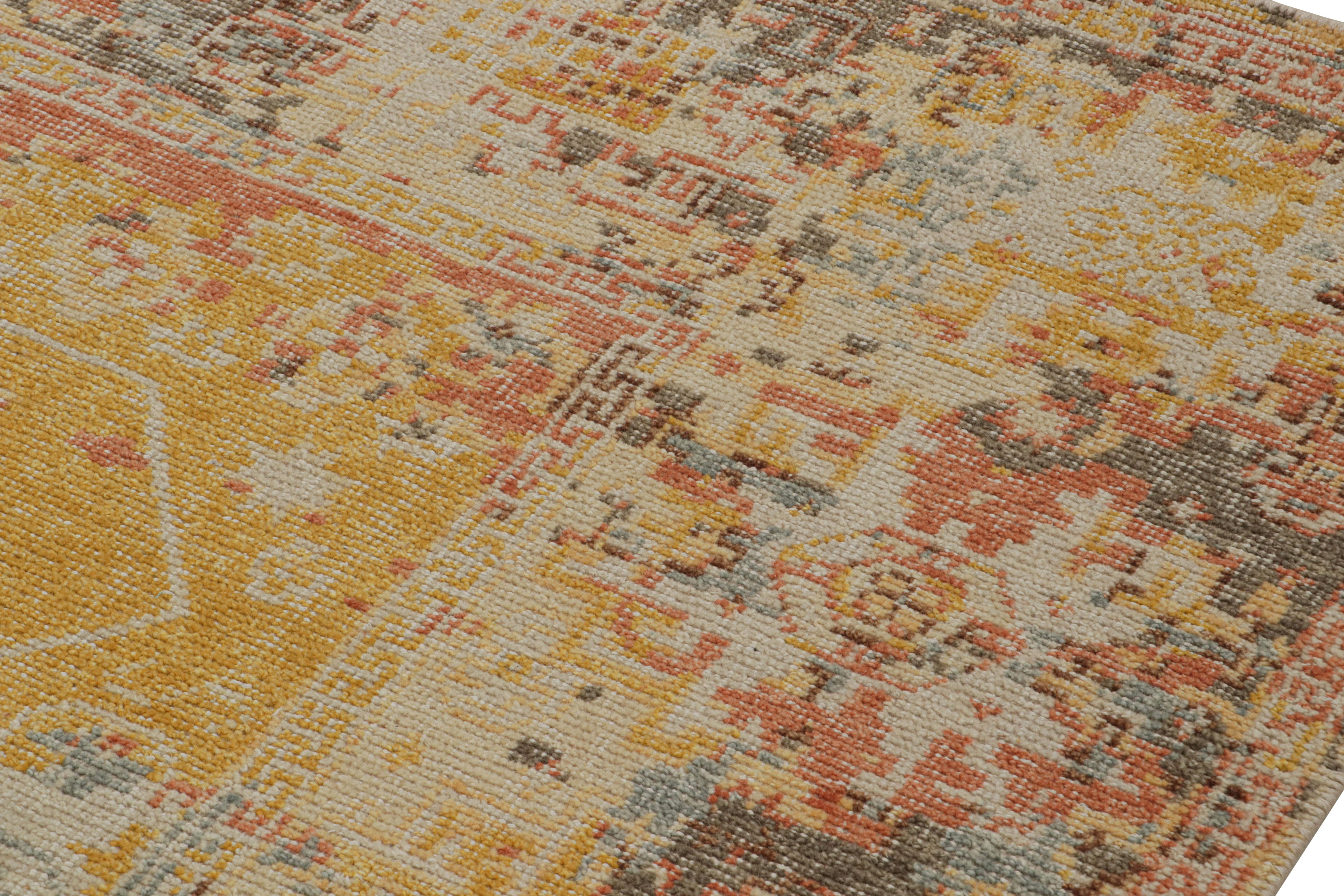 Indian Rug & Kilim’s Contemporary Abstract Rug With Polychromatic Painterly Patterns For Sale