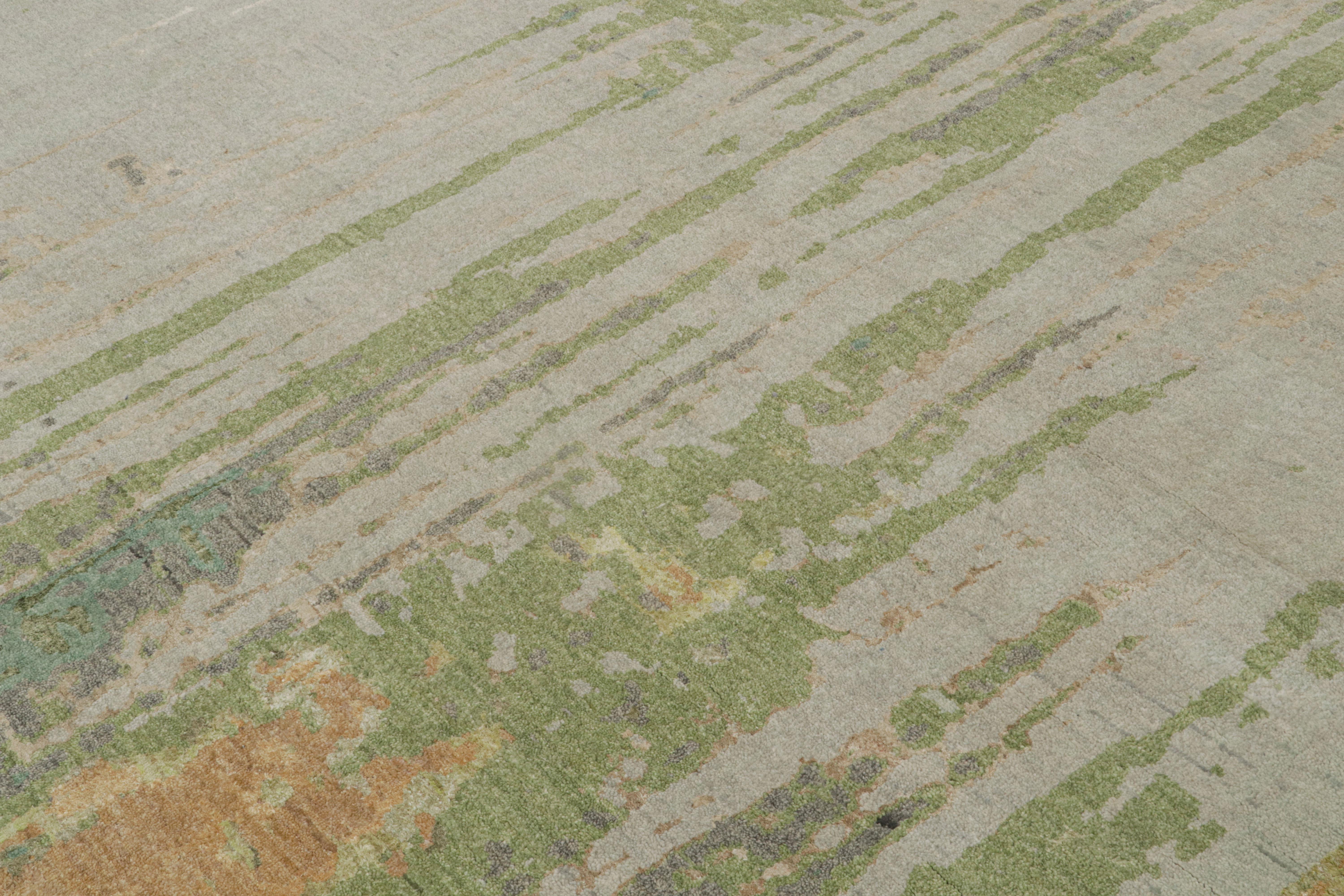 Indiano Rug & Kilim: Tappeto astratto contemporaneo con motivi policromatici in vendita