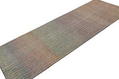 Rug & Kilim’s Contemporary Abstract Runner Rug with Polychromatic Stripes