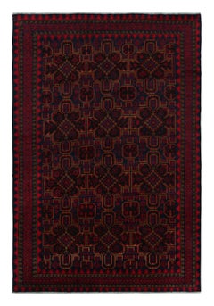 Rug & Kilim's zeitgenössischer Belutsch-Teppich mit roten und blauen Mustern