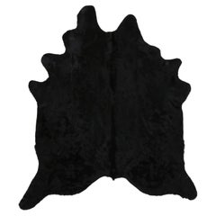 Zeitgenössischer schwarzer Teppich aus Rindsleder von Teppich &amp;amp; Kilims