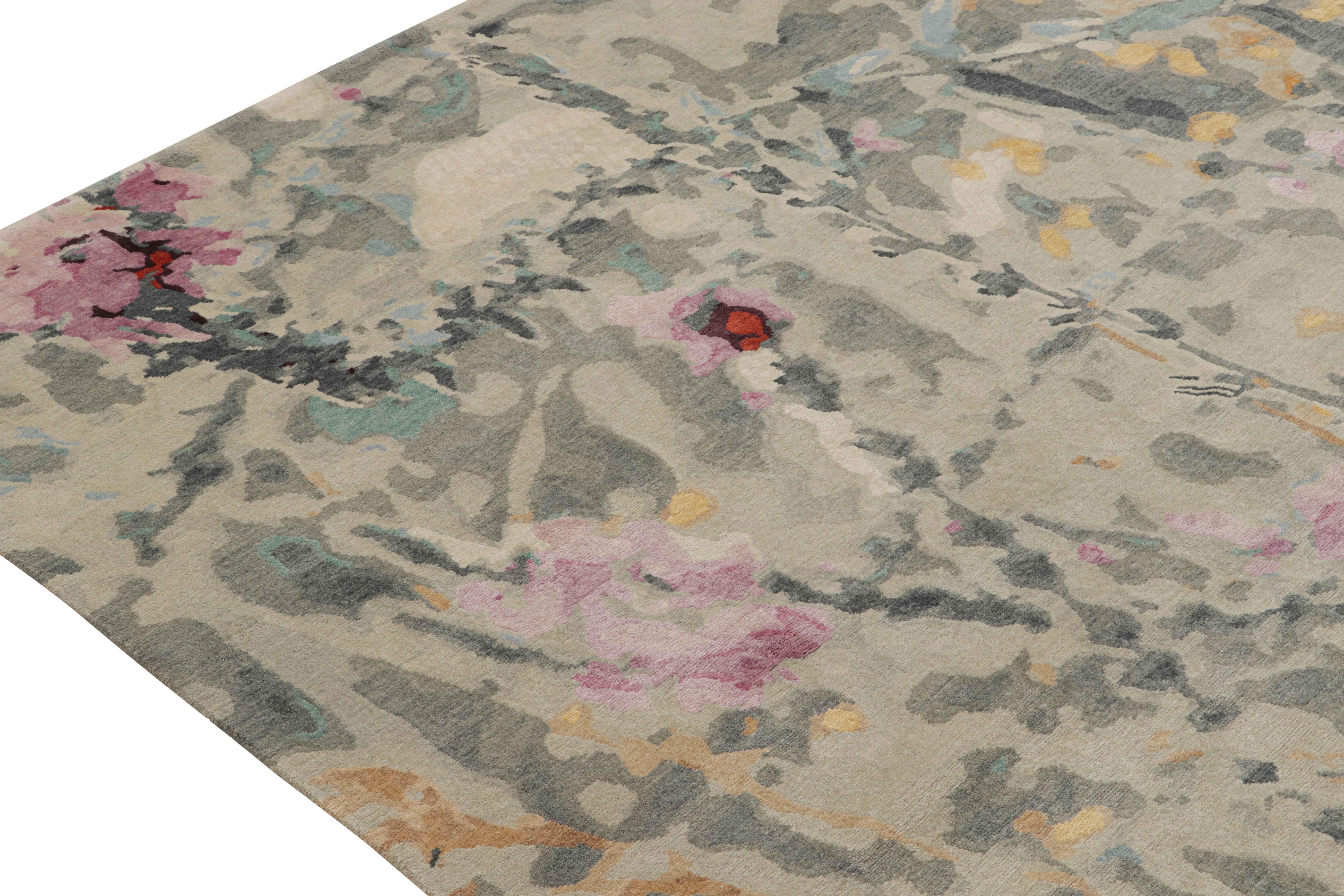 Hand-Knotted Rug & Kilim’s Contemporary Botanical rug in a Multicolor Floral Pattern For Sale