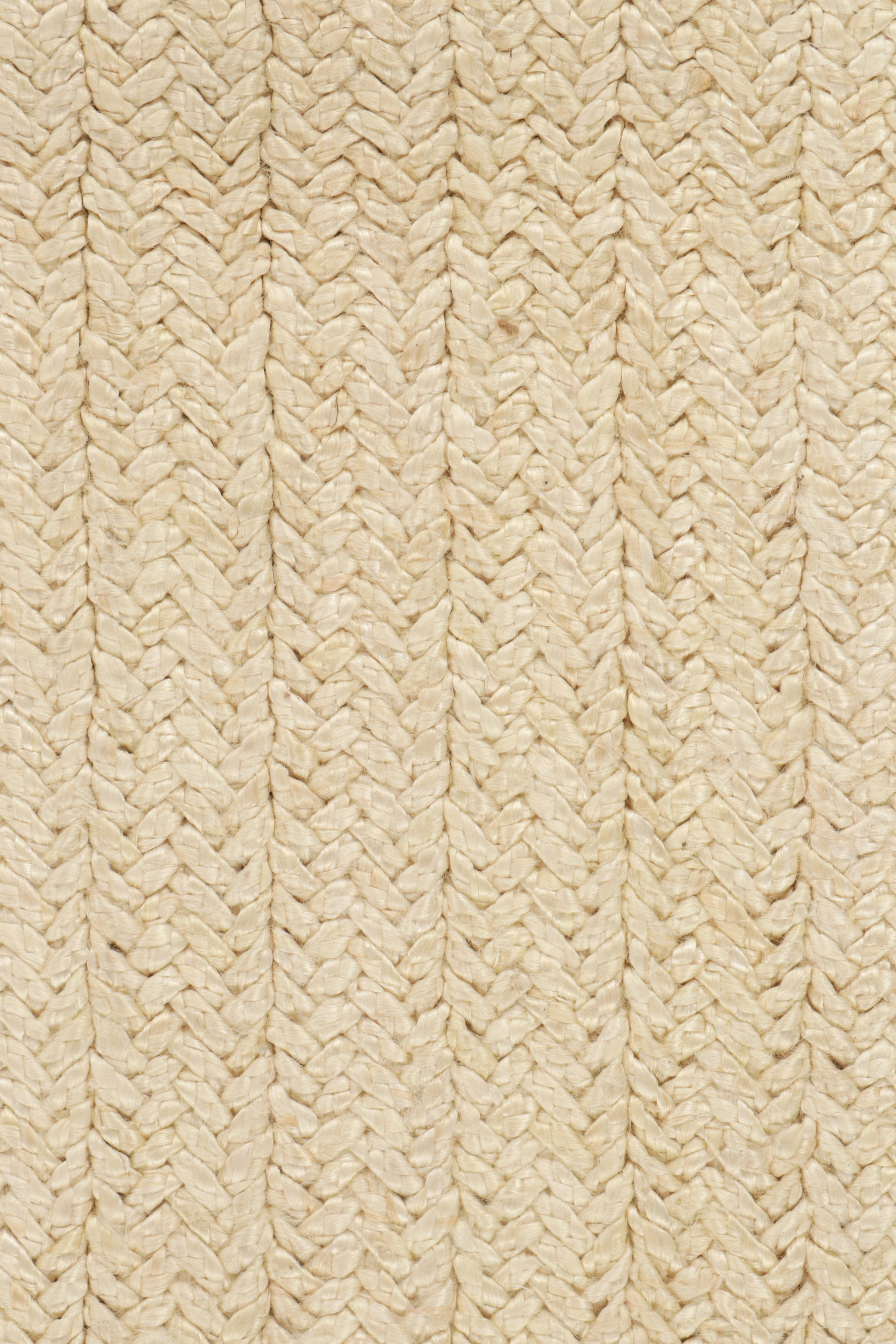 Rug & Kilim's Contemporary Braided Runner in Off-White (Handgeknüpft) im Angebot