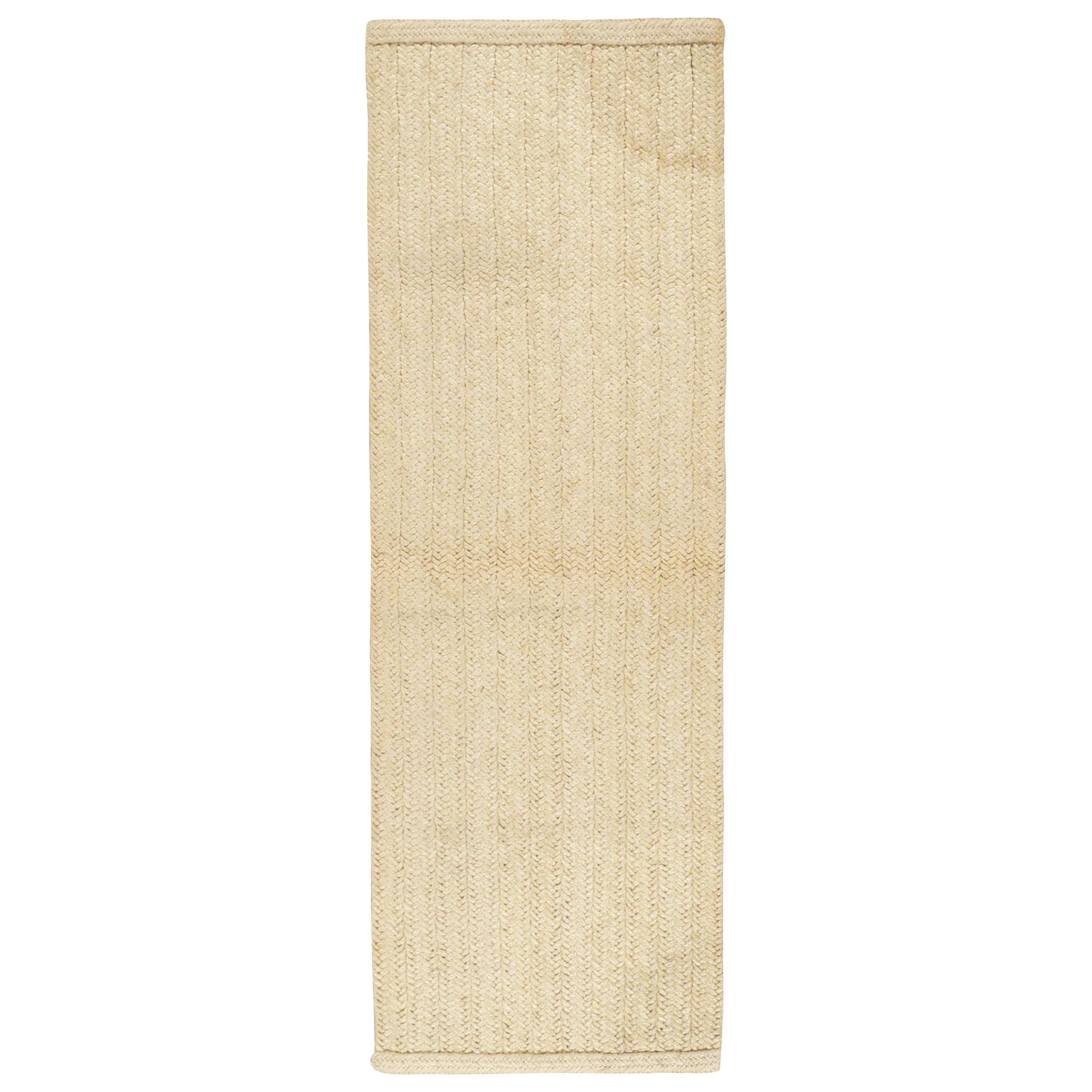 Rug & Kilim's Contemporary Braided Runner in Off-White