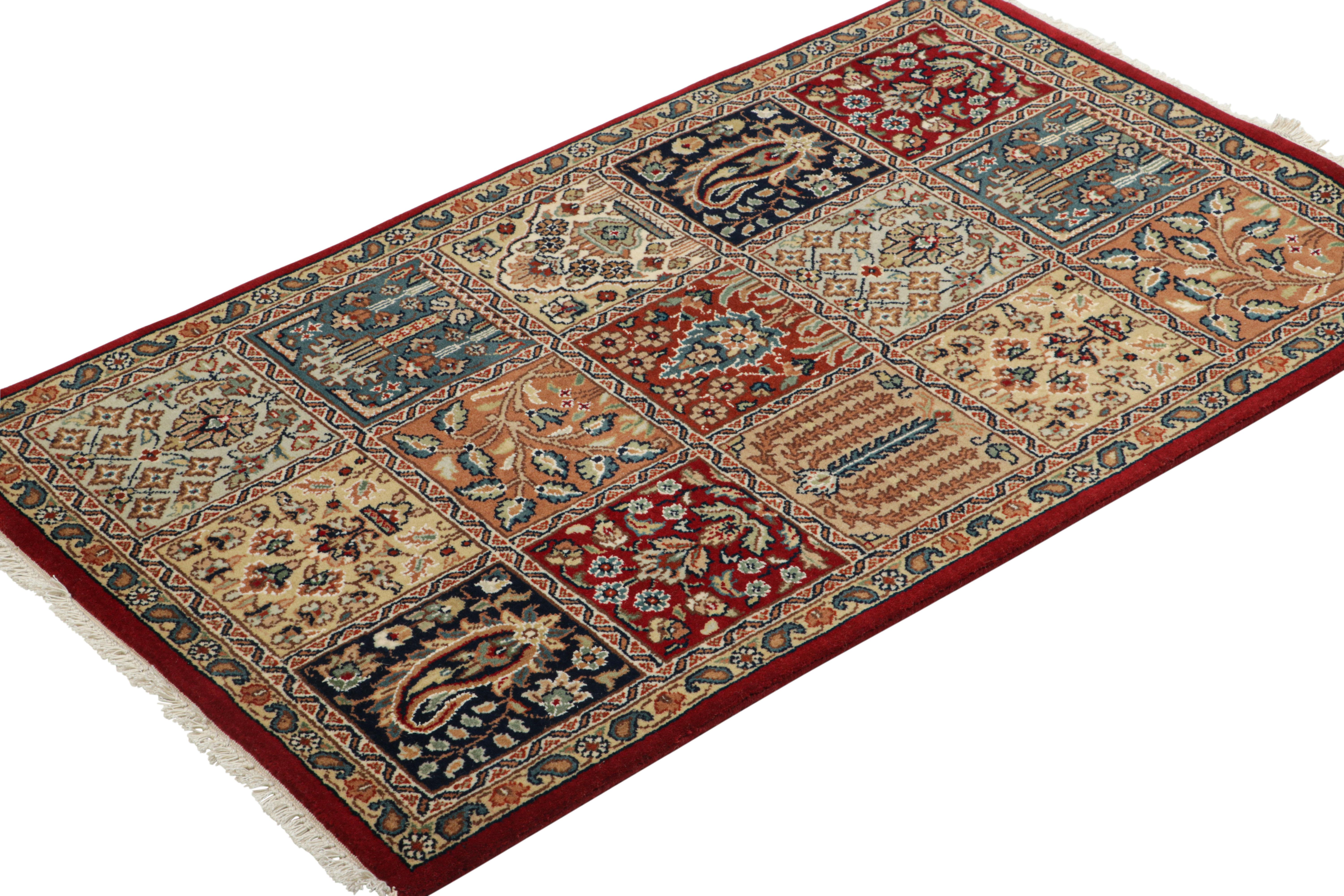 Indien Rug & Kilim's Contemporary Chain Stitch with Polychromatic Garden Designs (Tapis contemporain en points de chaînette avec des am designs) en vente