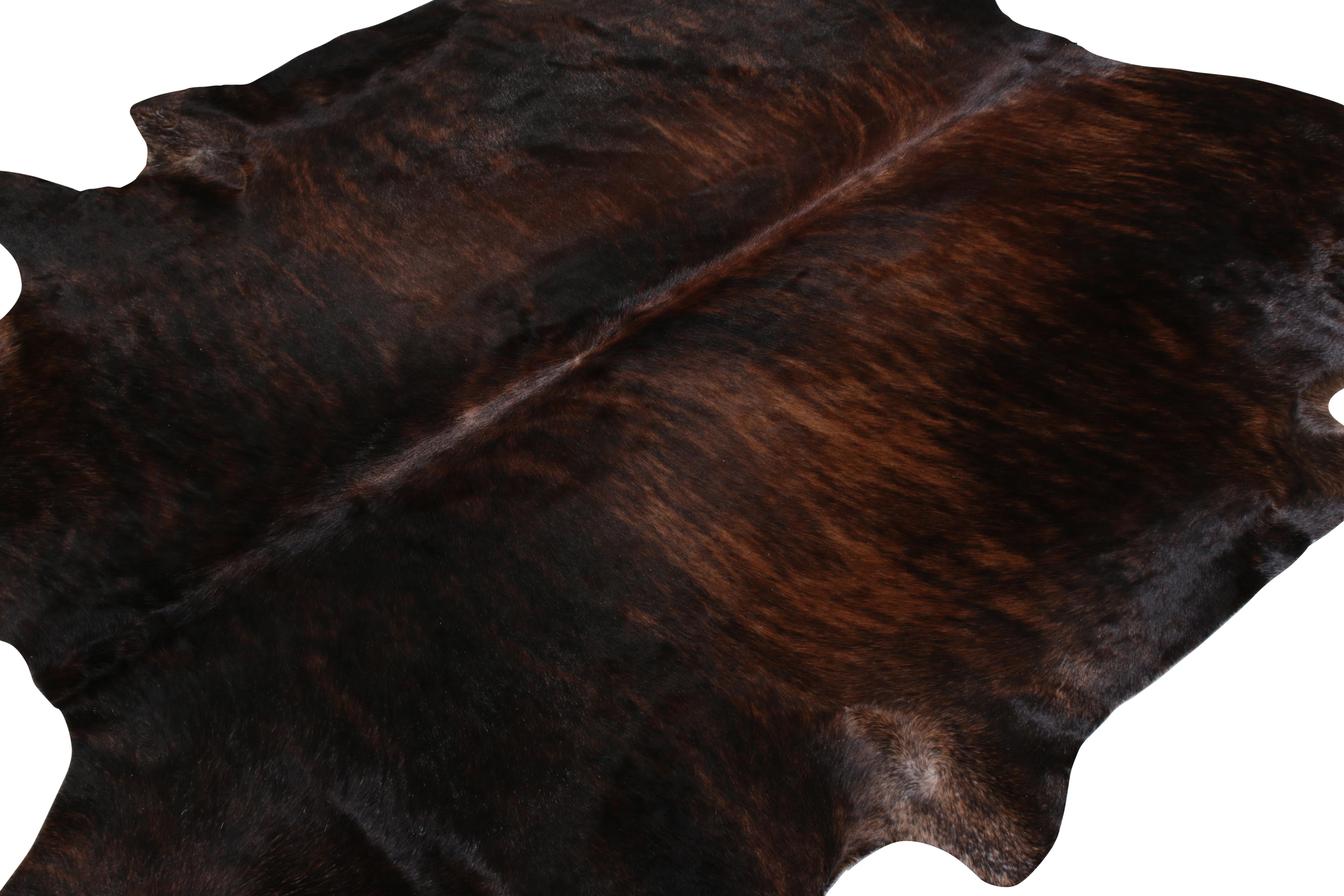 Brazilian Rug & Kilim’s Contemporary Cowhide Rug in Beige-Brown and Black