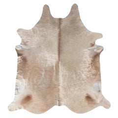 Rug & Kilim’s Contemporary Cowhide Rug in Beige-Brown and White