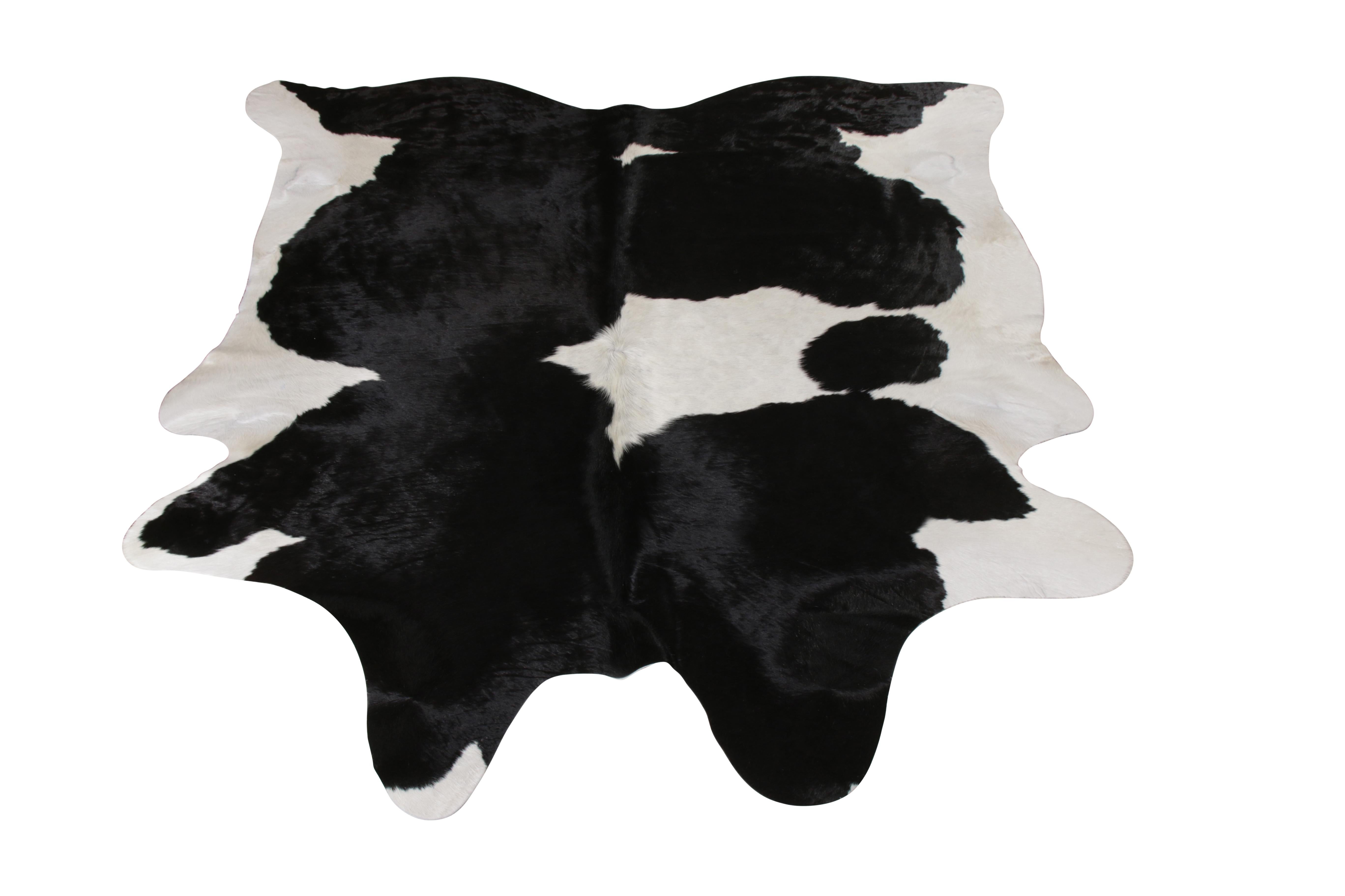 Modern Rug & Kilim’s Contemporary Cowhide Rug in Brown and White