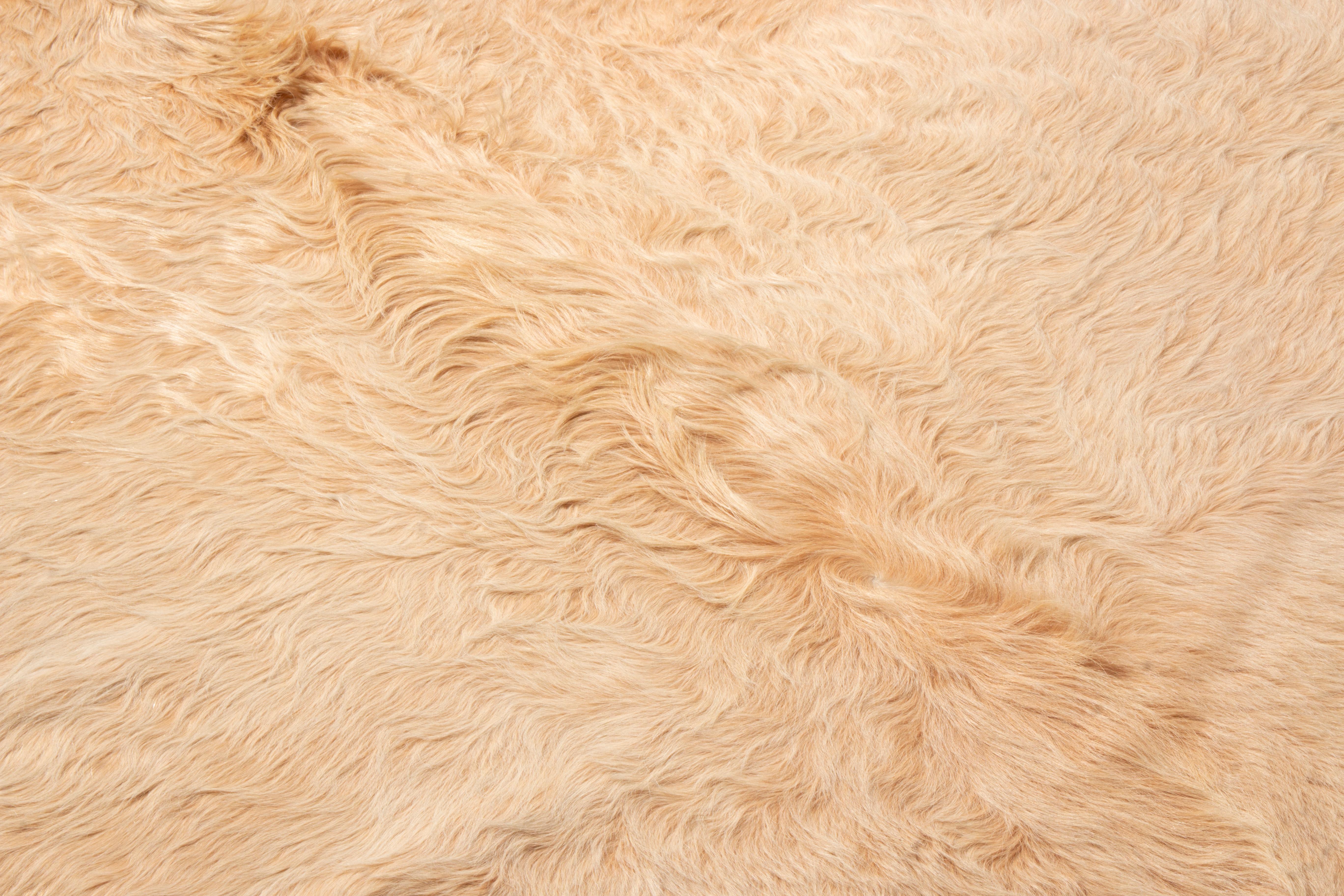 Modern Rug & Kilim’s Contemporary Cowhide Rug in Cream For Sale
