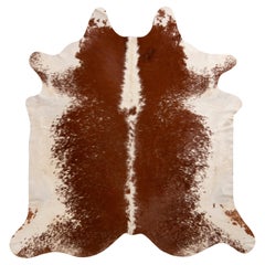 Rug & Kilim’s Contemporary Cowhide Rug in White and Beige-Brown