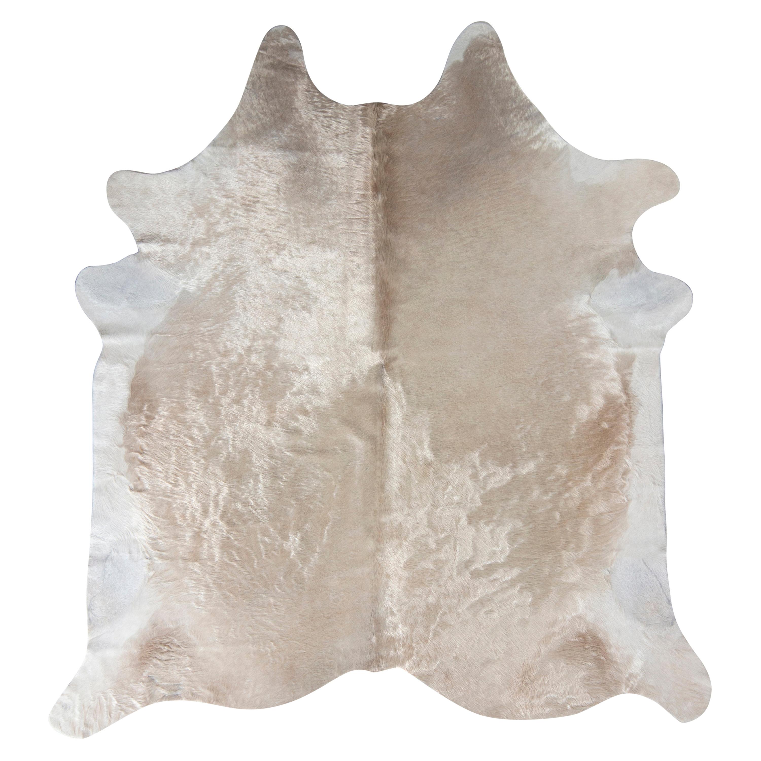Rug & Kilim’s Contemporary Cowhide Rug in White and Rose Gold For Sale