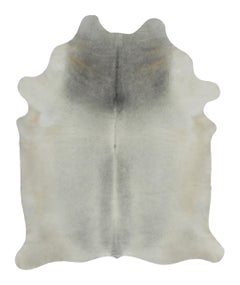 Rug & Kilim’s Contemporary Cowhide Rug with Ombre in Soft White & Gray Tones