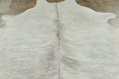 Rug & Kilim’s Contemporary Cowhide Rug with Stripes in Soft White & Gray Tones