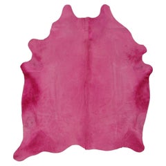 Rug & Kilim’s Contemporary Cowhide Solid Rug in Bright Pink Hues