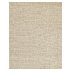 Tappeto contemporaneo su misura Rug & Kilim tessuto a mano in beige e bianco