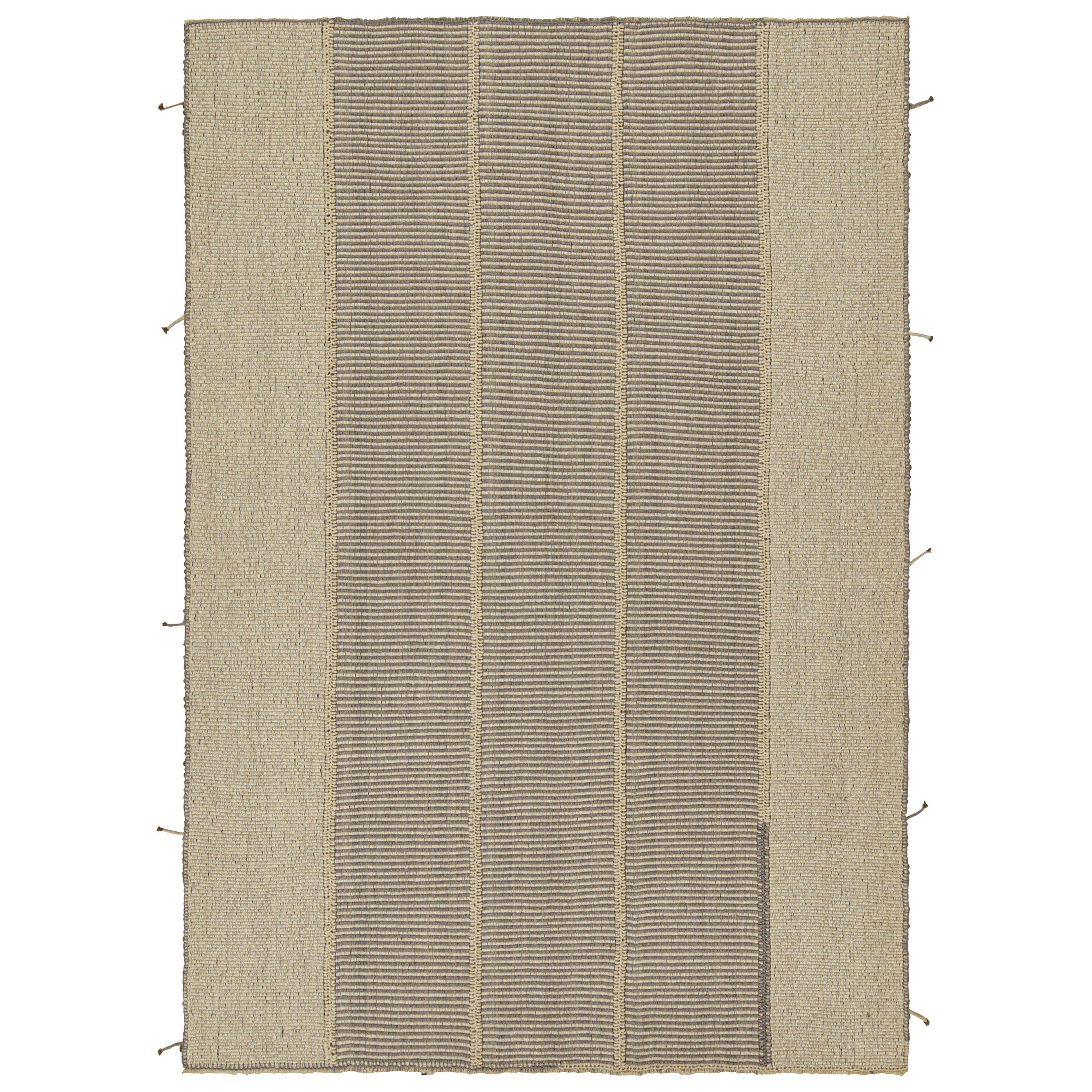 Il design contemporaneo di Rug & Kilim personalizzato in beige-marrone e grigio
