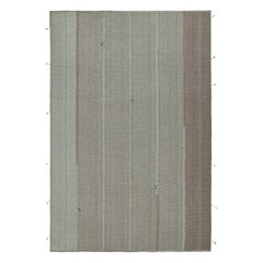 Zeitgenössischer maßgeschneiderter Kilim von Rug & Kilim in Blau mit grauen Streifen