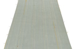 Rug & Kilim’s Contemporary Custom Kilim in Blue with Mustard Accents