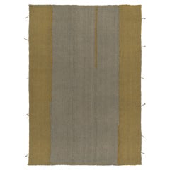 Rug & Kilim's Contemporary Custom Kilim in Blue with Ochre-Yellow (Kilim contemporain sur mesure en bleu et jaune ocre)