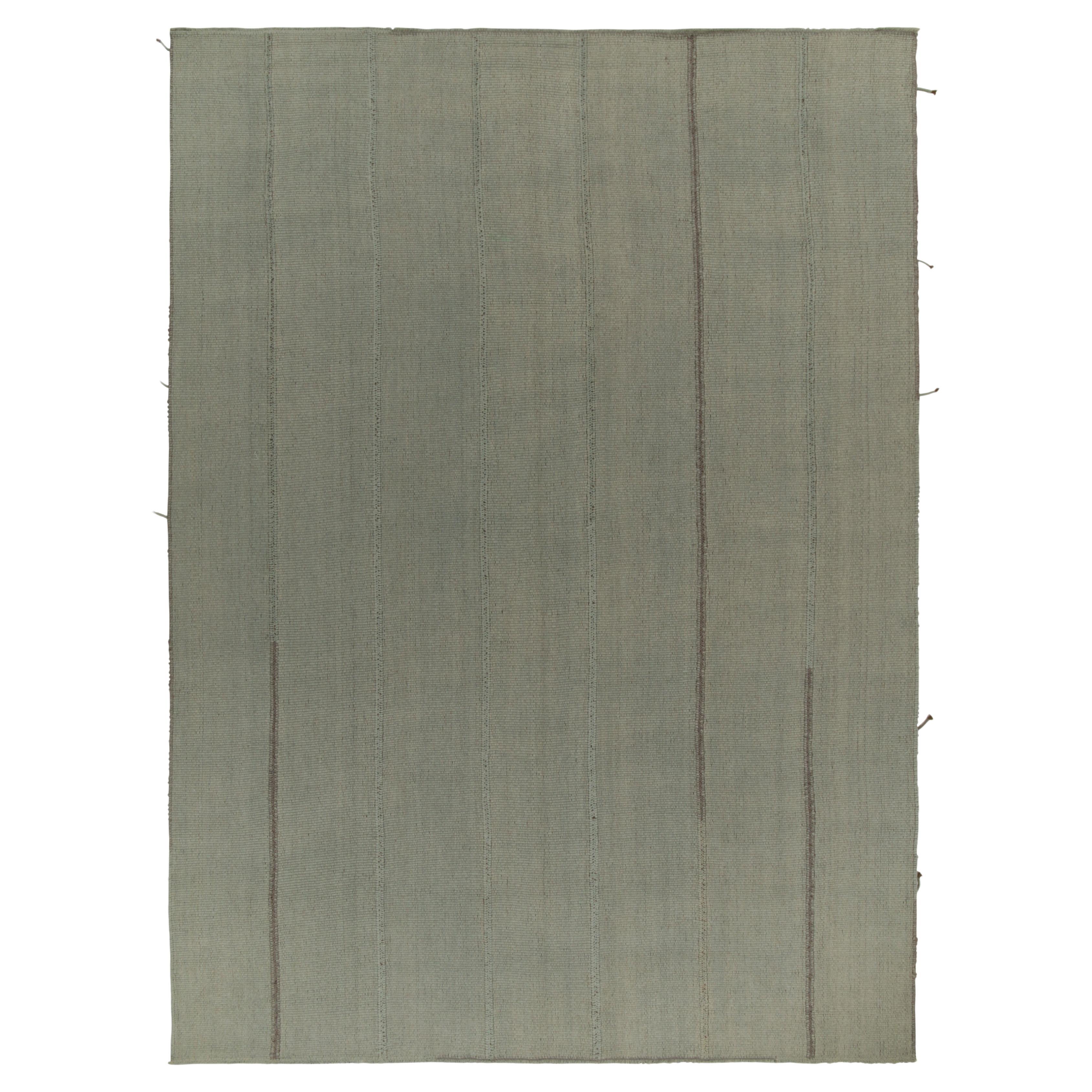 Rug & Kilim's Custom Kilim in Hellblau und Grau
